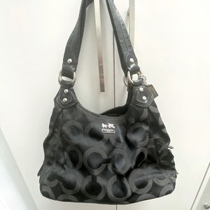 Black canvass coach bag